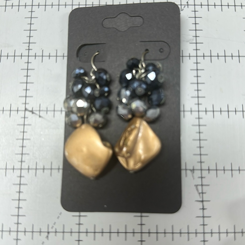Blue & Gold Dangle Earrings